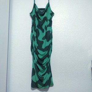 Quick Sale!!  Ava & Viv | Sz 1X | Green Print Strappy Dress With Side Split